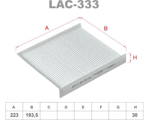 Салонный фильтр LYNX LAC-333 auto